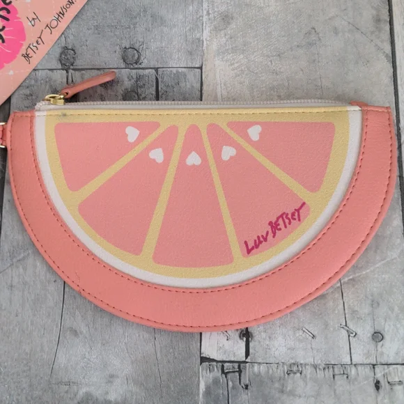 NWT Betsey Johnson Grapefruit Slice Wristlet - Picture 5 of 7